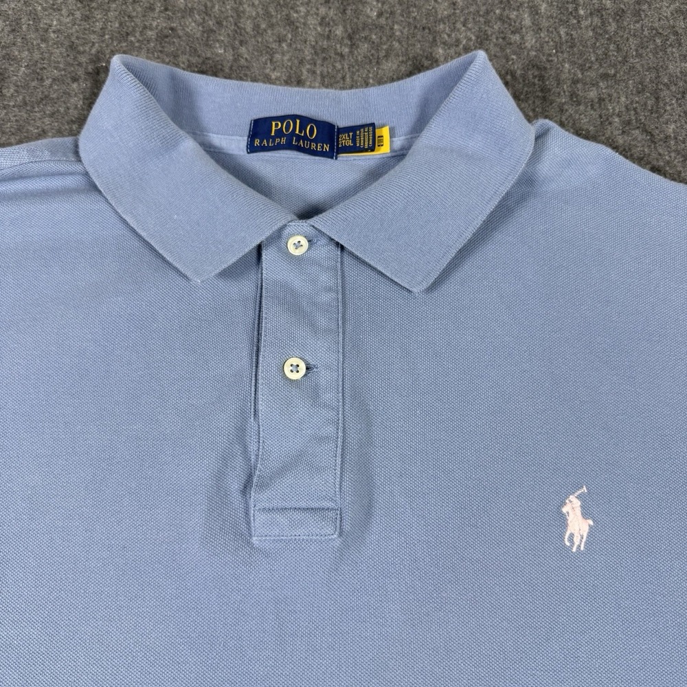 Polo Ralph Lauren Men's Blue Short Sleeve Polo Shirt 2XLT Cotton Logo